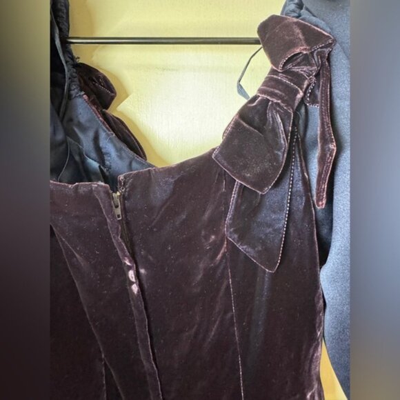 Vintage Victor Costa Saks Fifth Avenue Puff Sleeve Velvet Blue Formal Dress 10 - Picture 10 of 15